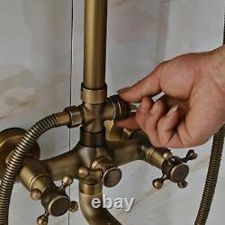 Vintage Antique Brass Wall Mount Bathroom Tub Sink Swivel Faucet Mixer With Shelf