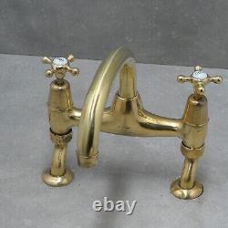 Vintage brass mixer taps BI-FLO belfast sink faucet kitchen