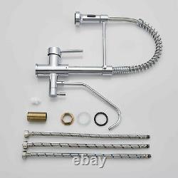 WANFAN Commercial 3 in 1 Kitchen Faucet Dual Handle RO Drink Water Tap WithSprayer
