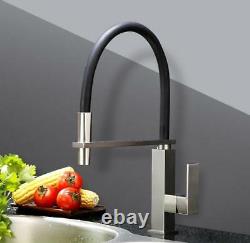 WELS Nickel Brushed Pull Up Kitchen Basin Sink Mixer Deck Mounted Water Taps