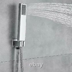 Wall Mounted LED 10-inch Rainfall Shower Faucet with Hand Shower Set Mixer Tap