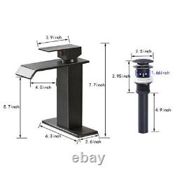 Waterfall Oil Rubbed Bronze Bathroom Sink Basin Single Hole Faucet Mixer Tap