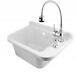 White sink laundry utility garage industrial + flexible mixer tap + soap liquid