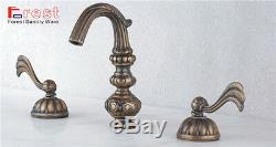 Widespread Two Lever Brass Bathroom Antique Sink Basin Faucet Mixer Faucet taps