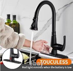 Zalerock Single Handle Pull Down Activation Pull Down Sprayer Kitchen Faucet Blk