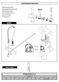Zucchetti Pan ZP6287 sink mixer swivel spout pull-out spray withdiverter NIB